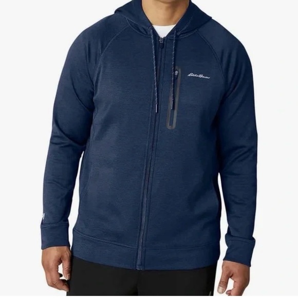 Eddie Bauer Other - Eddie Bauer Motion FreeDry Fleece Full Zip Hoodie Navy Blue Men's Size L